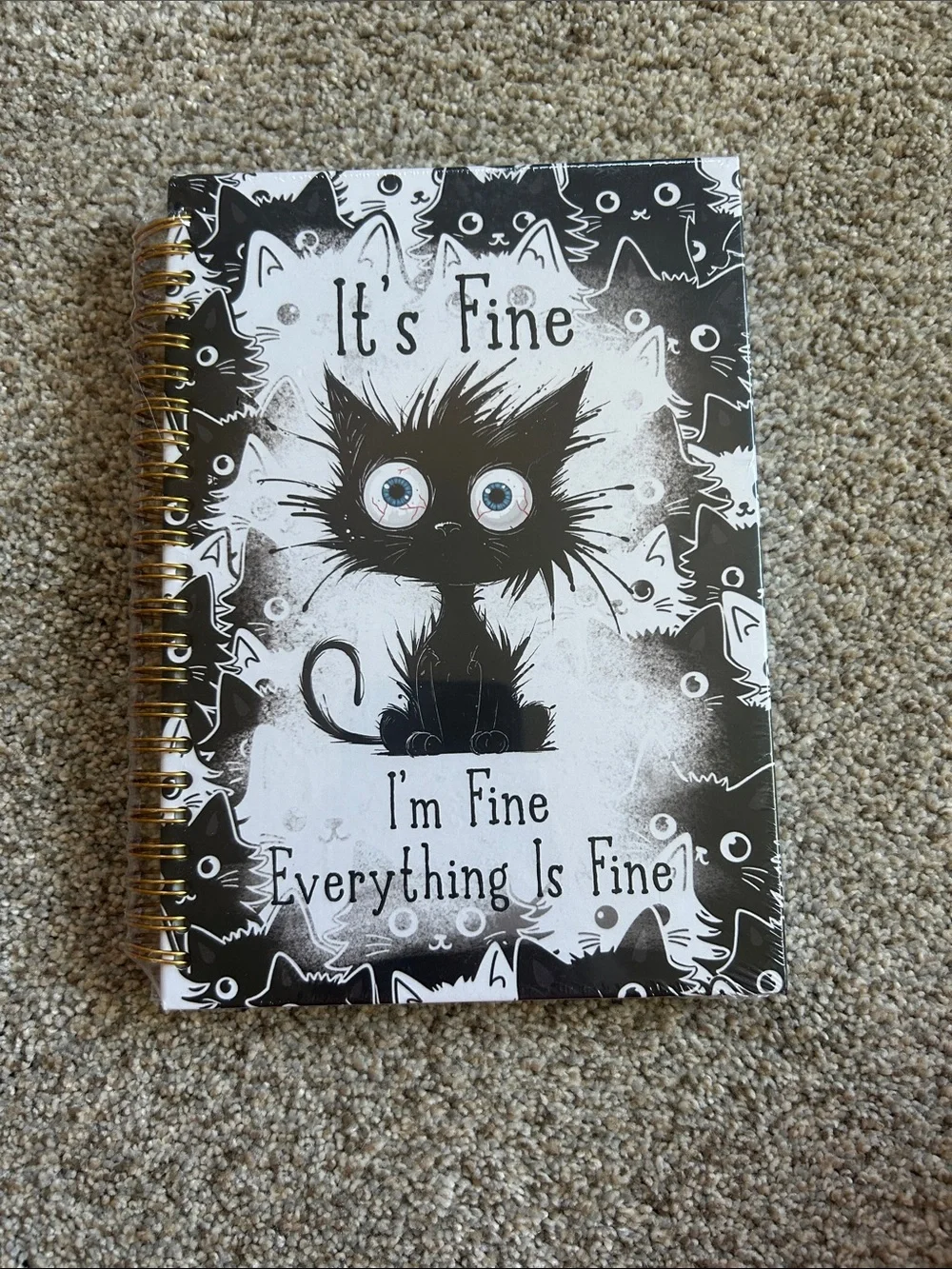 Target Black & White Cat Pattern Spiral Notebook